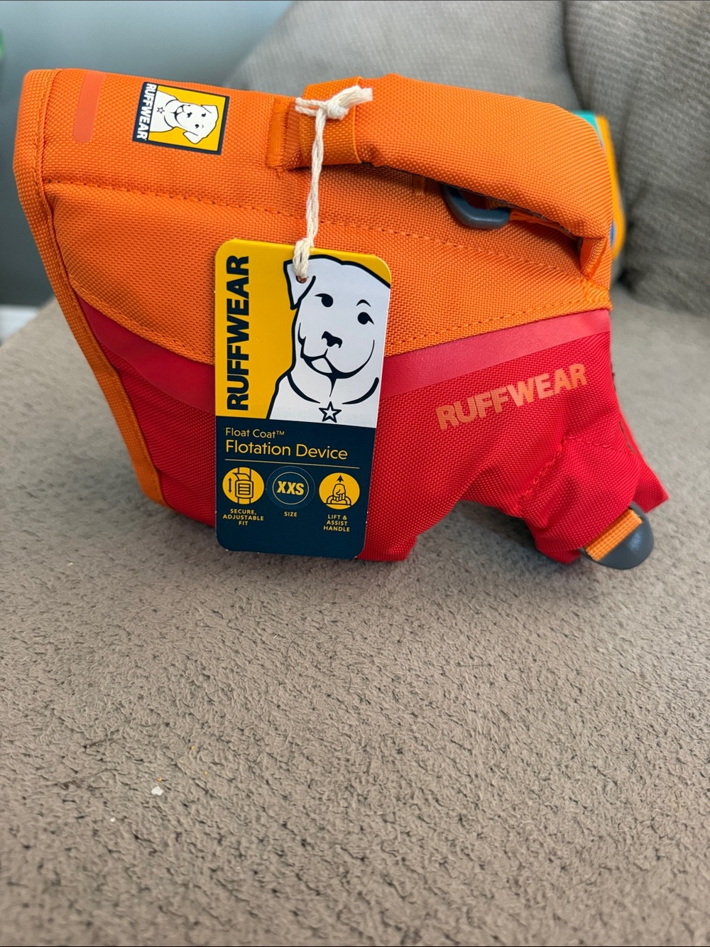 Ruffwear Float Coat Flotation Device in Orange and Red